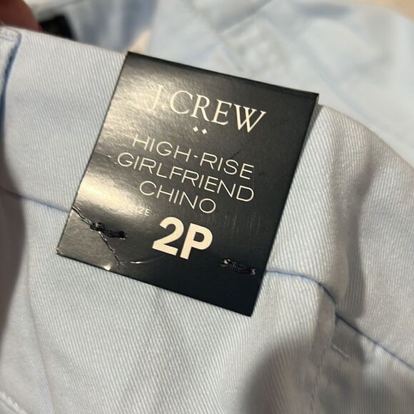 J. Crew Factory Petite high-rise girlfriend chino pant size 2P NWT Blue Breeze - Picture 11 of 13